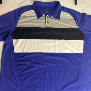 Mens Purple, Grey, Black and White Oakley Golf Shirt! Size XL Very bright!